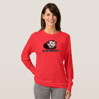T-shirt sleeved longo com gambá e Pith
