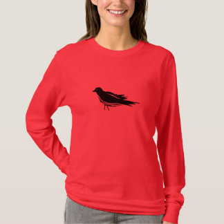 T-shirt Sleeved longo do melro