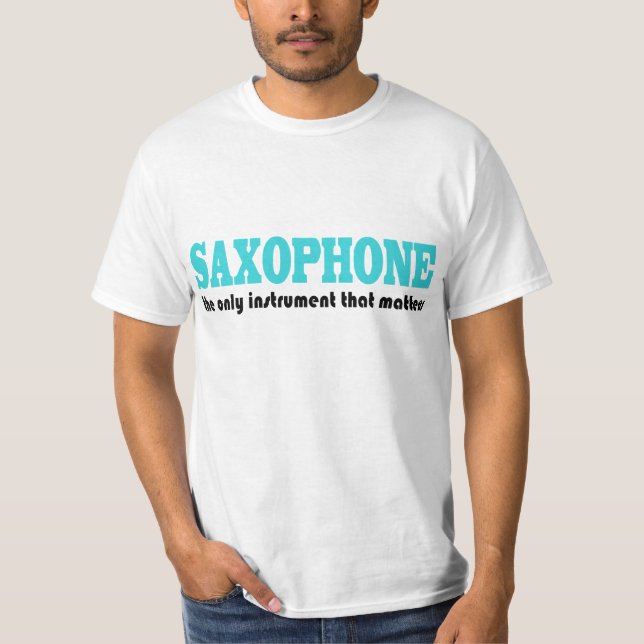 T-shirt Slogan do saxofone com atitude da música (Frente)