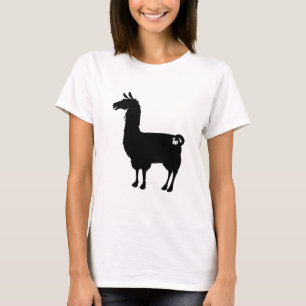 T-shirt Slouchy das senhoras pretas do lama
