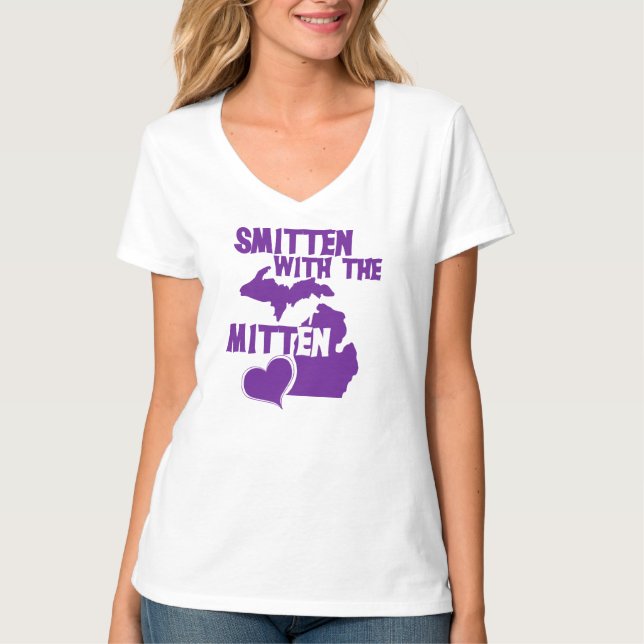 T-shirt Smitten com a luva (Frente)