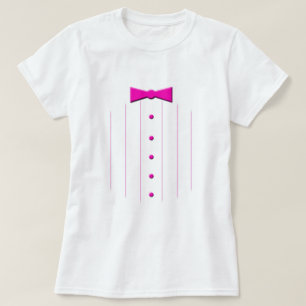 T-shirt Smoking cor-de-rosa do laço