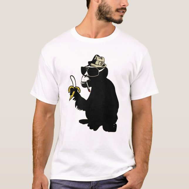 T-shirt smoking genial monkey (Frente)