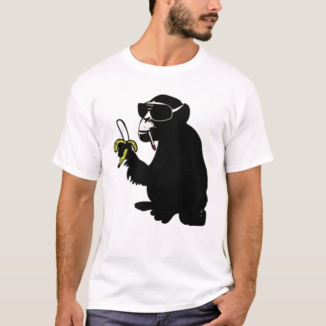 T-shirt smoking genial monkey (Frente)