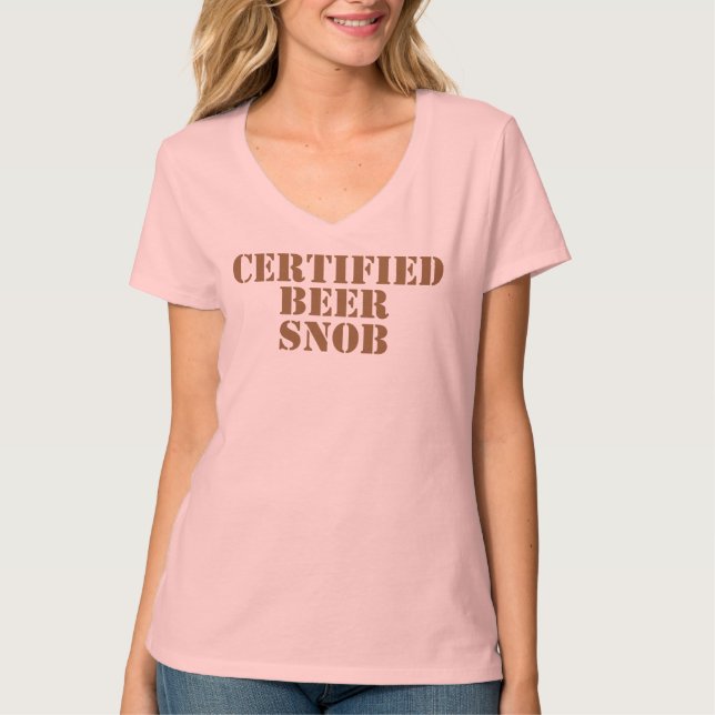 T-shirt Snobe certificado da cerveja (Frente)
