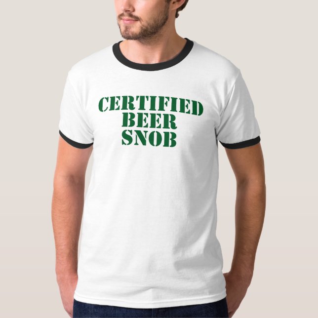 T-shirt Snobe certificado da cerveja (Frente)