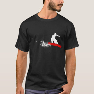 T-shirt snowboard. simples. vermelho
