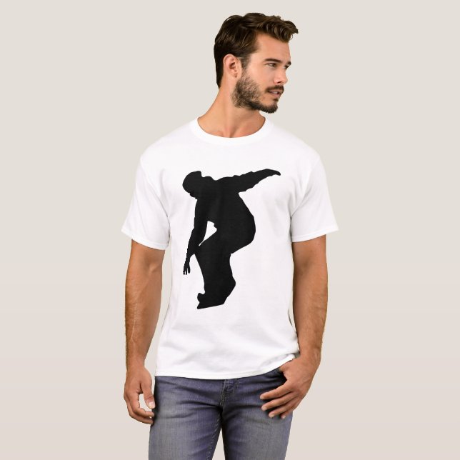 T-shirt Snowboarder Silhouette (Frente Completa)