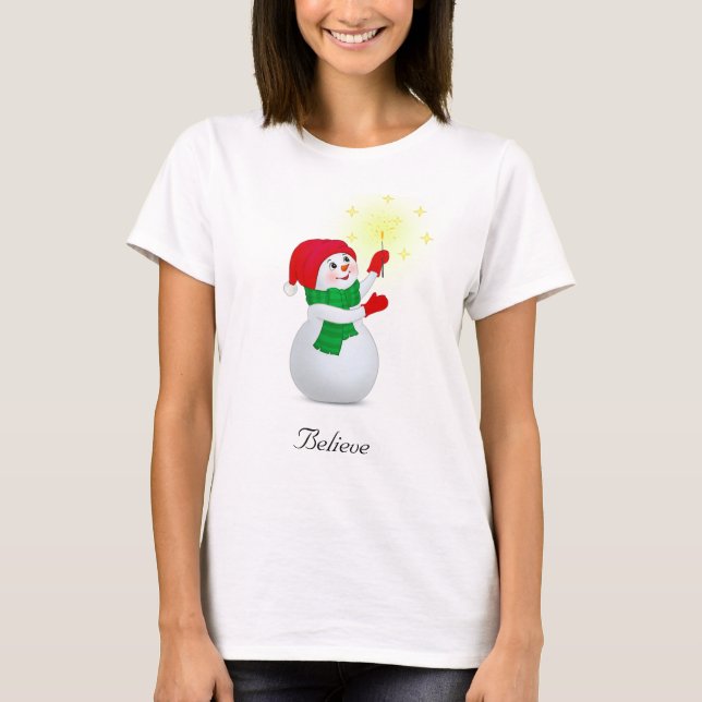 T-Shirt Snowman de Natal (Frente)
