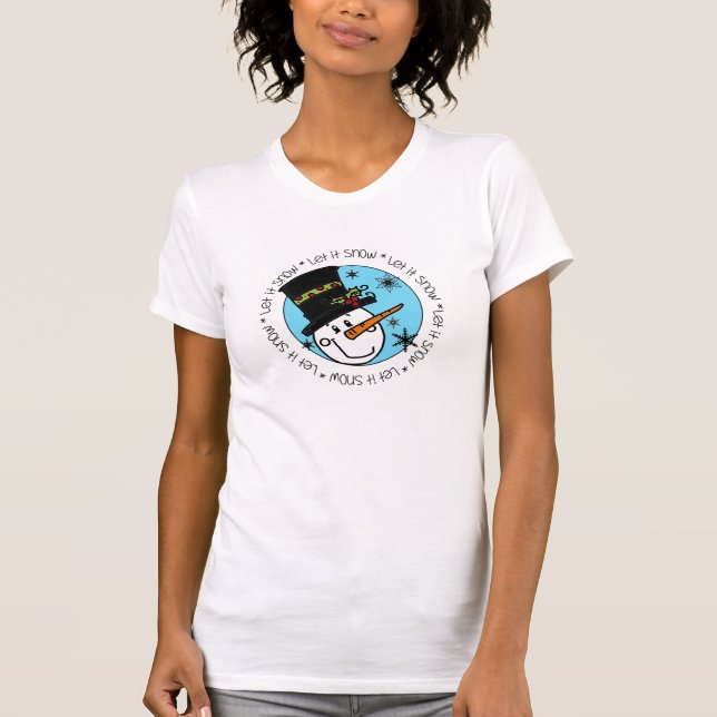 T-shirt Snowman Deixe-o nevar (Frente)