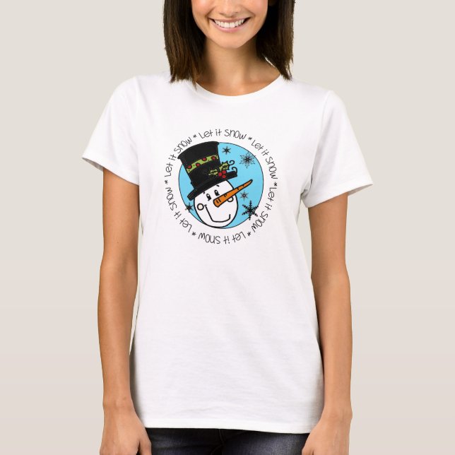 T-shirt Snowman Deixe-o nevar (Frente)