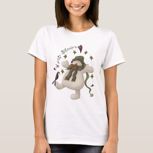 T-shirt Snowman Long Sleeve, de Wynter Blessin (Frente)