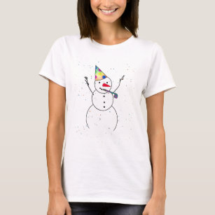 T-shirt Snowman Pronto Para Uma Festa!