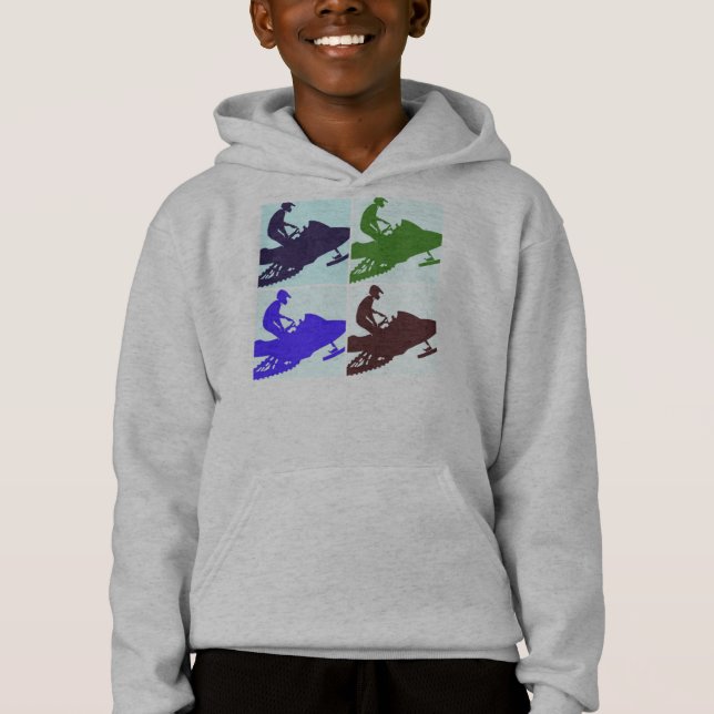 T-shirt Snowmobiling Pop Art (Frente)