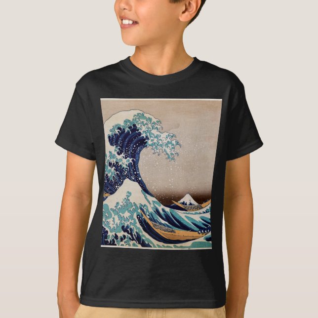 T-shirt Sob a grande onda fora de Kanagawa (Frente)
