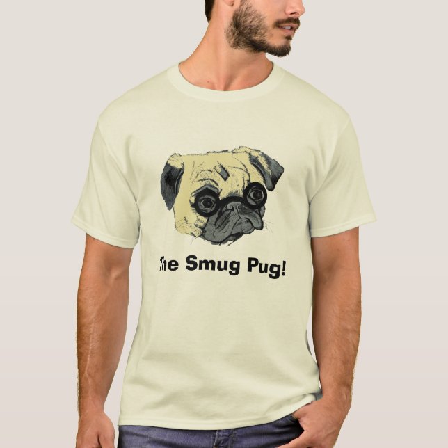 T-shirt soberbo engraçado do cão do Pug (Frente)