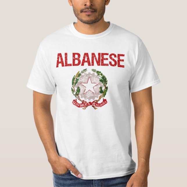 T-shirt Sobrenome do italiano de Albanese (Frente)