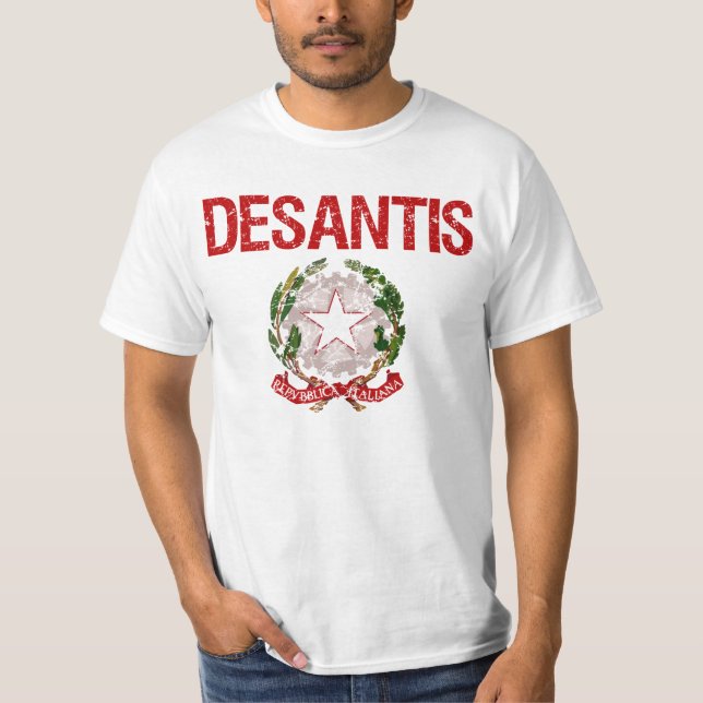 T-shirt Sobrenome do italiano de Desantis (Frente)