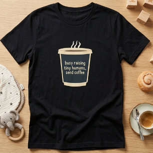T-Shirt Sobreposto De Café Humano Ocupado