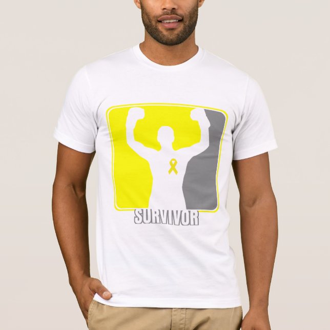 T-shirt Sobrevivente de vencimento do cancer Testicular (Frente)