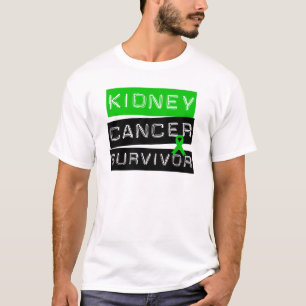 T-shirt Sobrevivente do câncer de rim (fita verde)