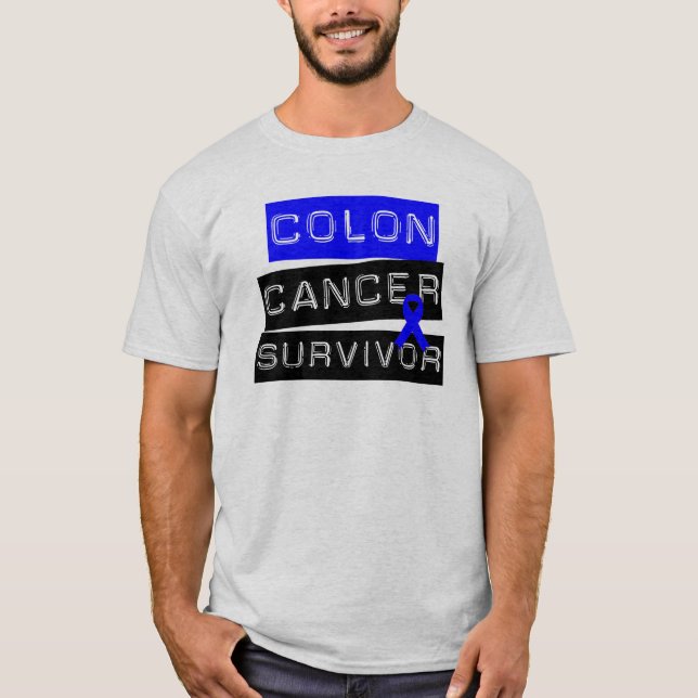 T-shirt Sobrevivente do cancro do cólon (Frente)