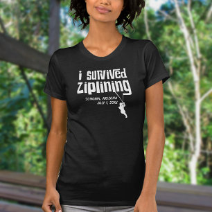 T-shirt Sobrevivi ao Ziplining Personalizável