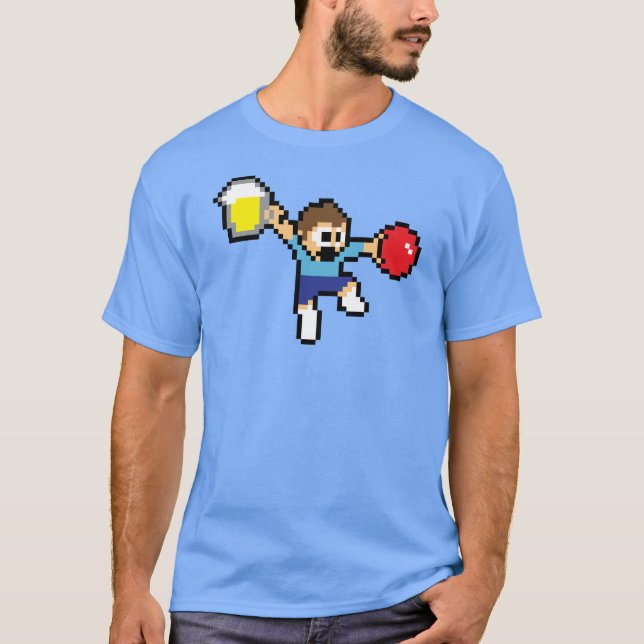 T-shirt social de 8 bits épico de Dodgeball (Frente)