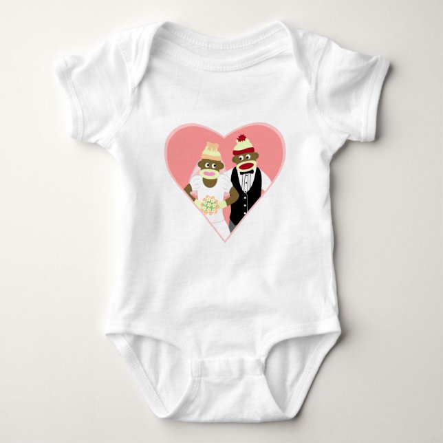 T-shirt Sock Monkey Wedding (Frente)