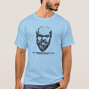 T-shirt Socrates "t-shirt da vida não-examinada"