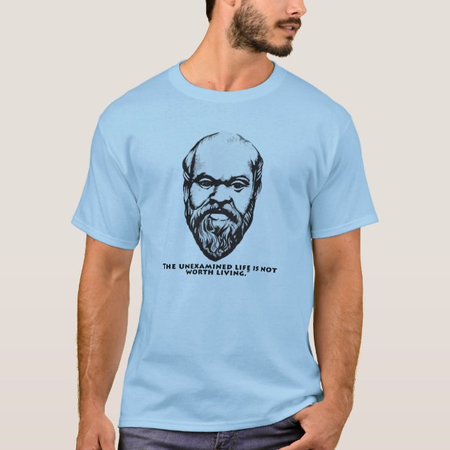 T-shirt Socrates "t-shirt da vida não-examinada" (Frente)