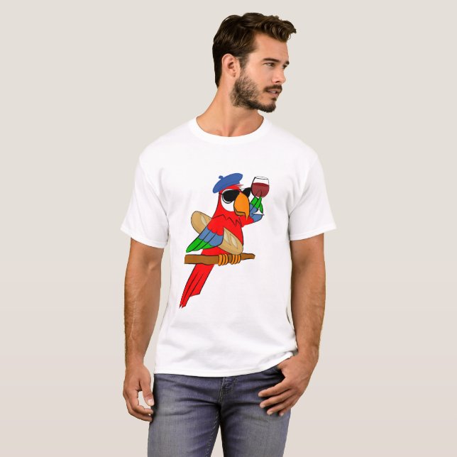T-shirt sofisticado do papagaio (Frente Completa)