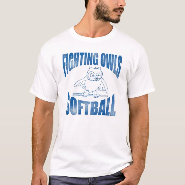 T-shirt Softball de combate das corujas (Frente)