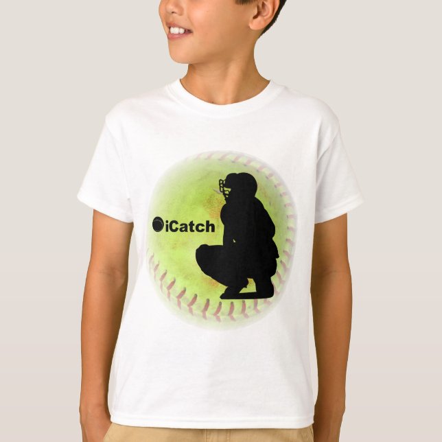 T-shirt softball de Fastpitch do iCatch (Frente)