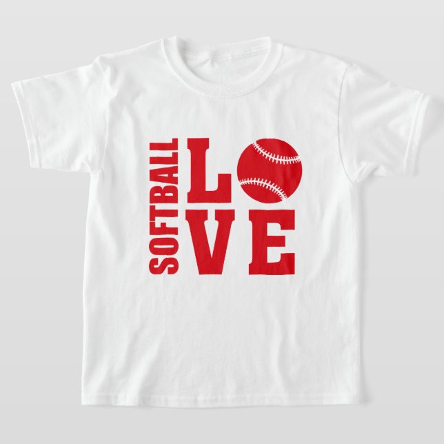 T-shirt Softball Love, Softball (Postura )