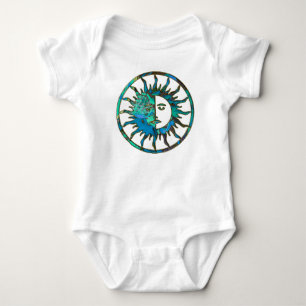 T-shirt SOL e LUA em azul, ouro e prata