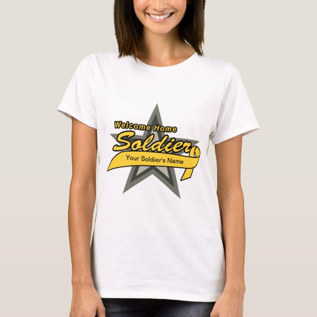 T-shirt Soldado Home bem-vindo de Customizeable (Frente)