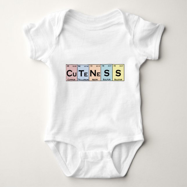 T-shirt Solicitador de bebê de elementos periódicos CuTeNe (Frente)
