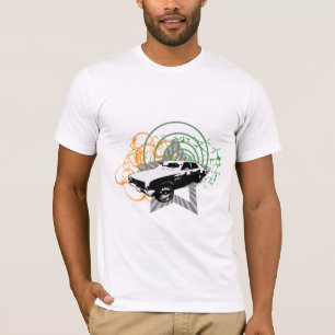 T-shirt sónico do design do carro do Grunge