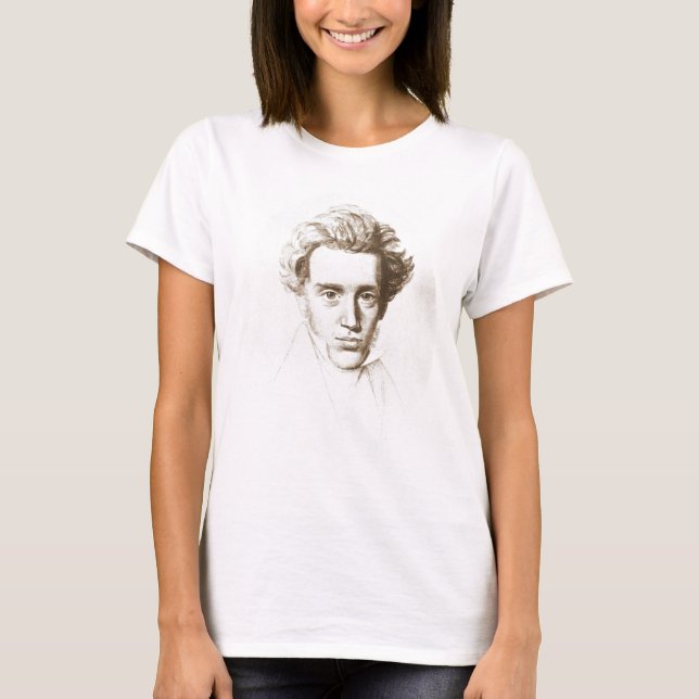 T-shirt Søren Kierkegaard - filósofo do Existentialist (Frente)