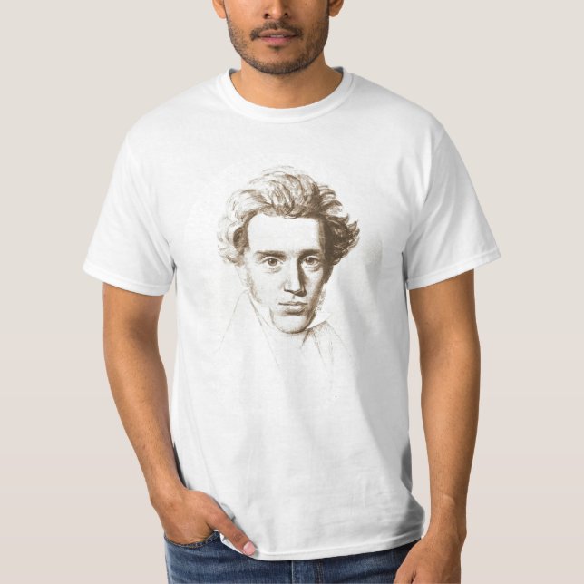 T-shirt Søren Kierkegaard - filósofo do Existentialist (Frente)