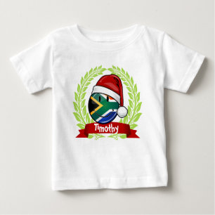 T-shirt Sorrir o estilo de Natal da bandeira sul africana