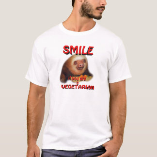 T-shirt sorriso se você é vegetariano