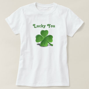T-shirt "Sorte sua" Rua Shamrock. Dia de Patrick