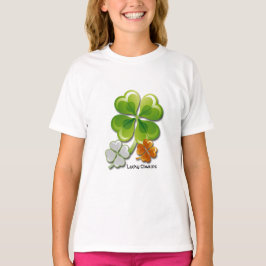 T-shirt Sortudos Charms. Rua de Tricolor Shamrock. Dia de