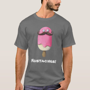 T-shirt Sorvete cor-de-rosa com bigodes