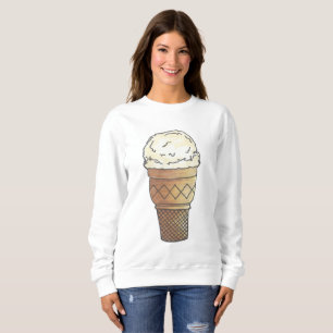 T-shirt Sorvete de Vanilla Cone Scoop Sweet Dessert Foodie