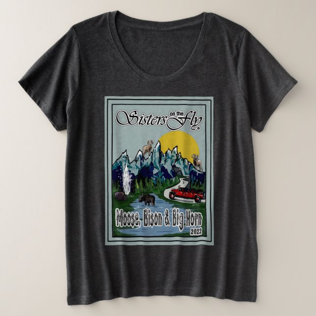 T-Shirt SOTF Moose, Bison & Big Horn Plus Tamanho (Frente do Design)