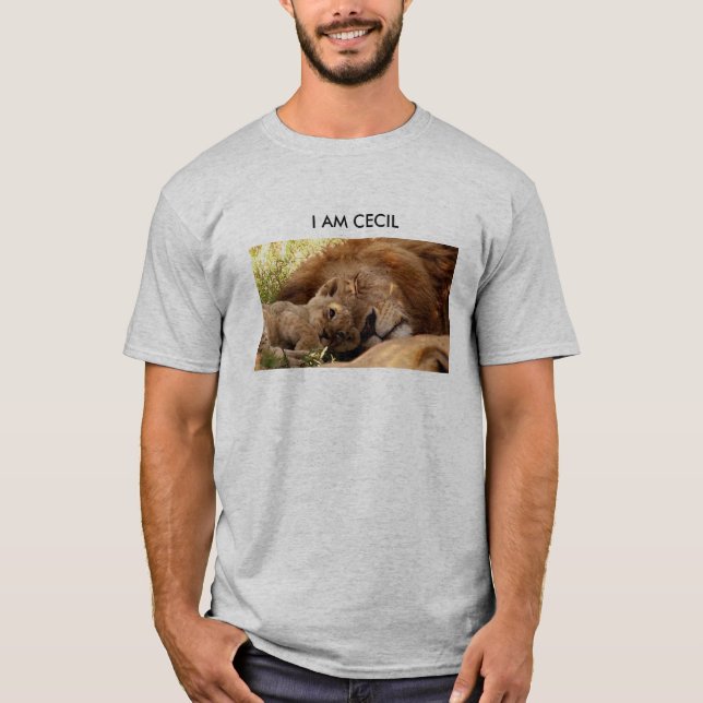 T-shirt Sou Cecil, o Leão com o Cub (Frente)