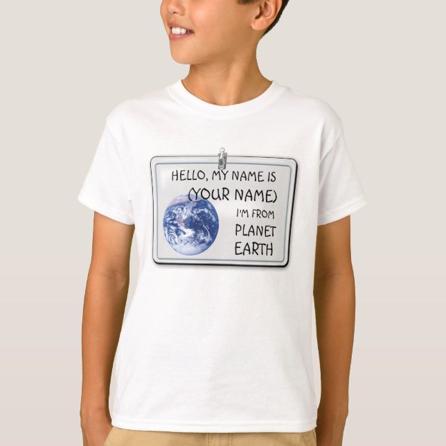 T-shirt Sou do Planeta Terra (personalizável) (Frente)